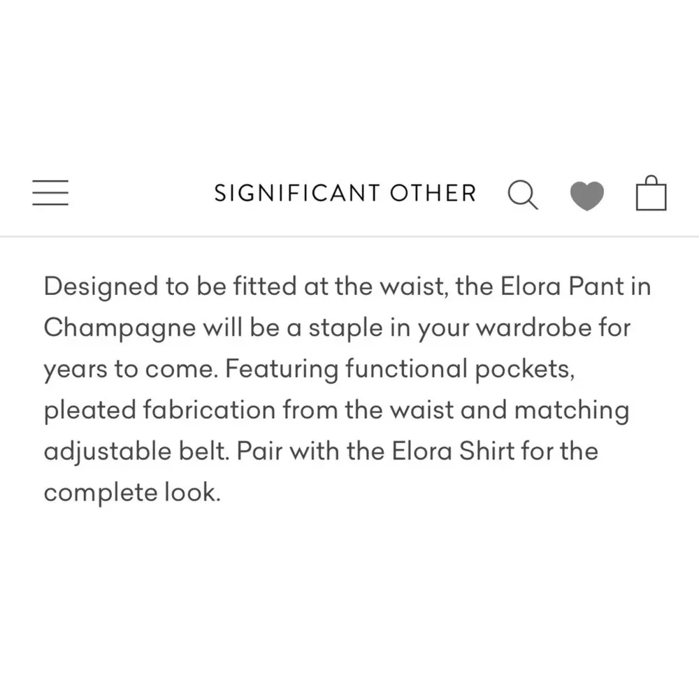 NWT Significant Other Elora Pants in Champagne Size 2 - High Waist Straight Leg